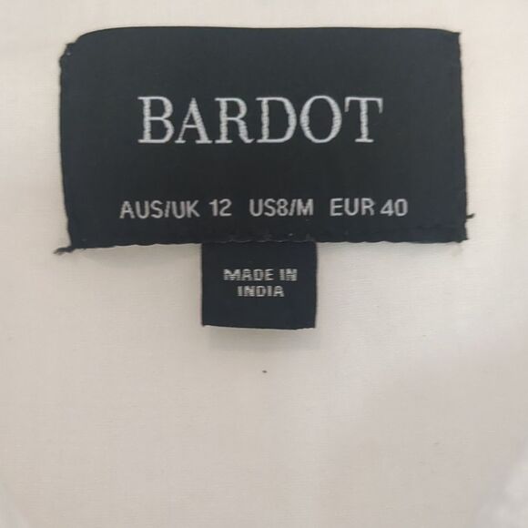 Bardot Ruffled Dress MED Babydoll Tiered Lace Pin Tucks Bridgerton Fairy - Picture 9 of 16